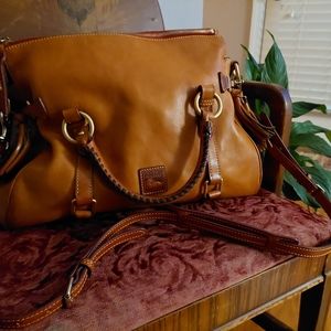 Dooney & Bourke Cognac Brown Leather Satchel